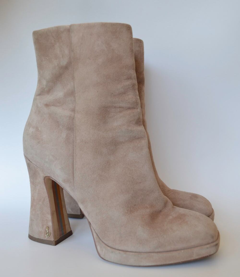 Sam Edelman Women's Jaye Suede Chunky Heel Ankle Booties